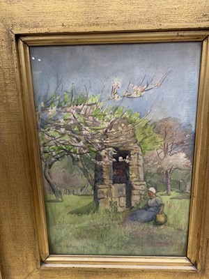 Lot 269 - OLD WELL IN NORMANDY, A WATERCOLOUR BY BESSIE INNESS YOUNG