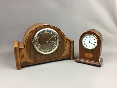 Lot 683 - AN ART DECO WALNUT MANTEL CLOCK