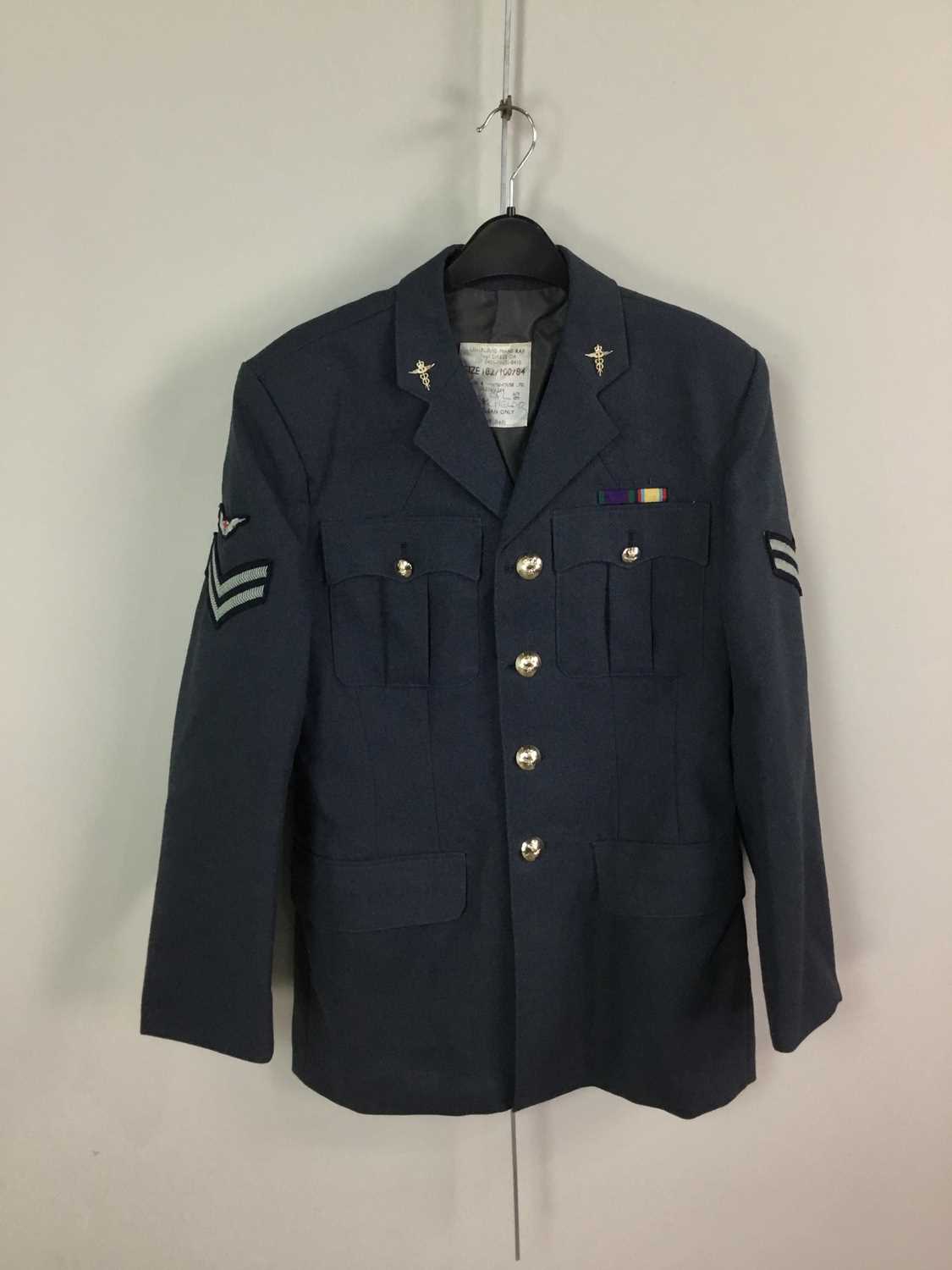 Lot 19 - A LOT OF TWO RAF UNIFORMS, ALONG WITH FOUR JACKETS