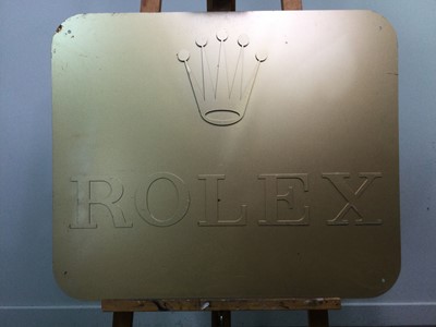 Lot 1005 - A ROLEX GILT METAL ADVERTISEMENT SIGN