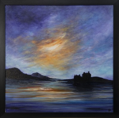 Lot 736 - EILEAN DONAN, AN ACRYLIC BY RUTH SCOTT