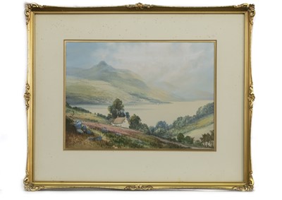 Lot 230 - LOCHSIDE CROFT, A WATERCOLOUR