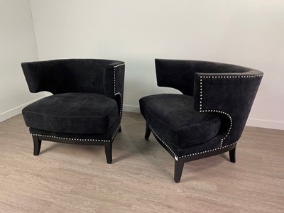 Lot 44 - A PAIR OF WINGBACK ARMCHAIRS