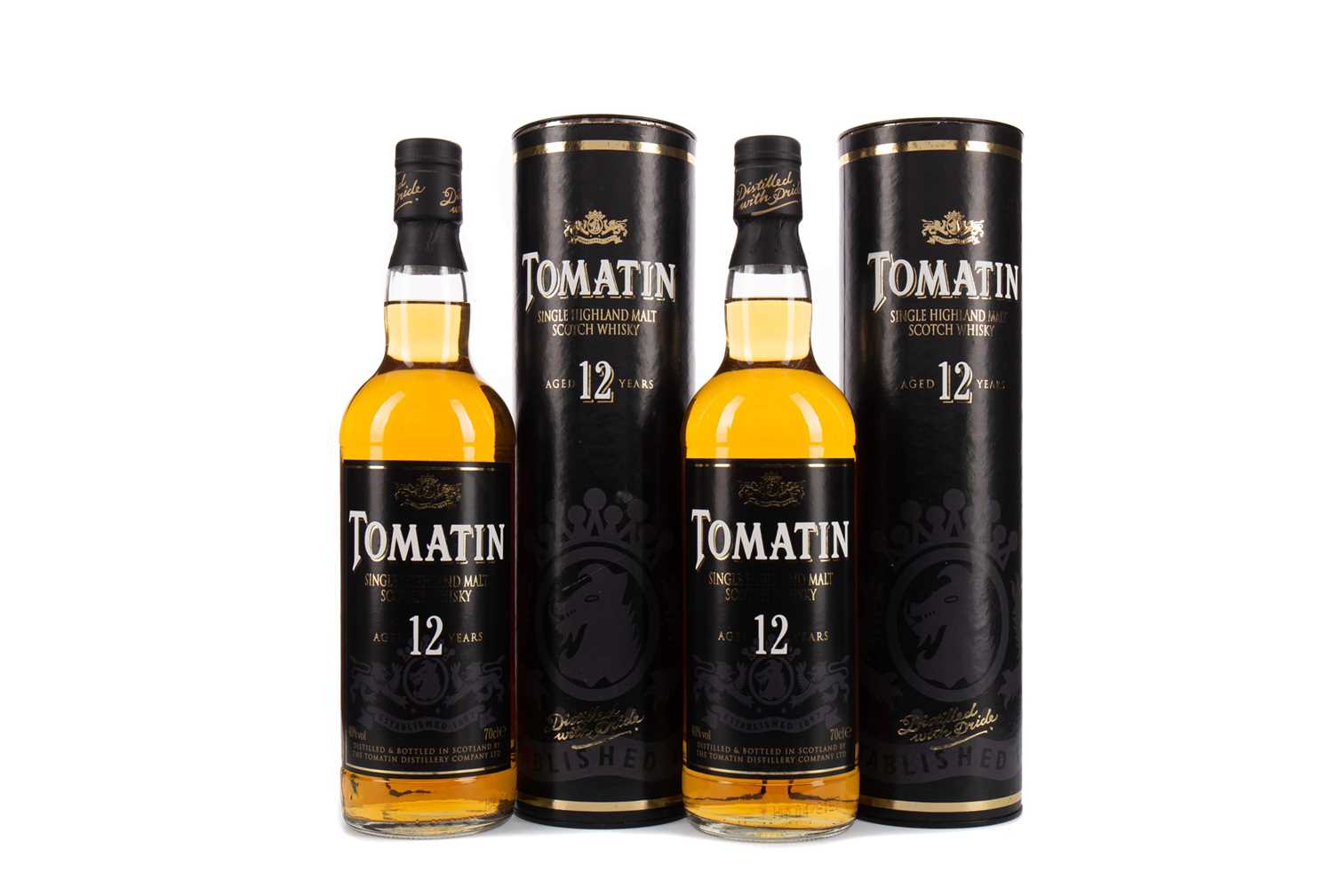 Lot 106 - TWO BOTTLES OF TOMATIN AGED 12 YEARS