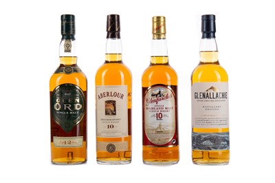 Lot 127 - GLEN ORD AGED 12 YEARS, GLENFARCLAS AGED 10 YEARS, GLENALLACHIE DISTILLERY EDITION, AND ABERLOUR AGED 10 YEARS