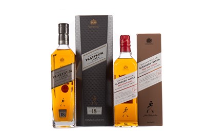 Lot 159 - JOHNNIE WALKER PLATINUM AGED 18 YEARS, AND BLENDERS' BATCH RED RYE FINISH
