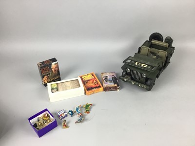 Lot 134 - A NOVELTY JEEP DESK CLOCK AND OTHER OBJECTS