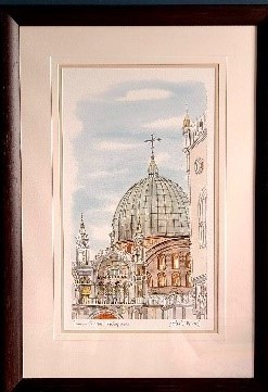 Lot 17 - DAWN OVER ST.MARK`S CATHEDRAL, VENICE BY ADRIAN B MCMURCHIE