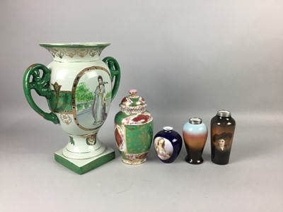 Lot 84 - A PAIR OF SILVER MOUNTED VASES, OTHER VASES AND CERAMICS