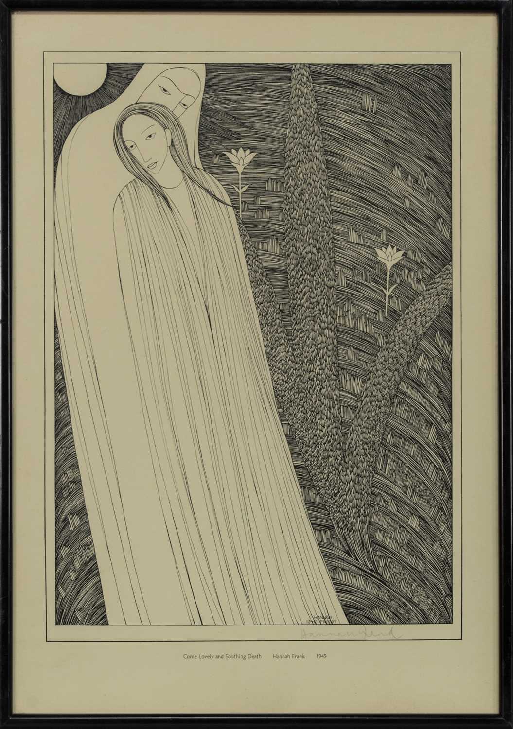 Lot 541 - COME LOVELY AND SOOTHING DEATH, A PENCIL SIGNED LITHOGRAPH BY HANNAH FRANK