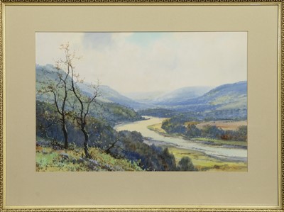 Lot 103 - WINDING RIVER, A WATERCOLOUR BY GEORGE TREVOR
