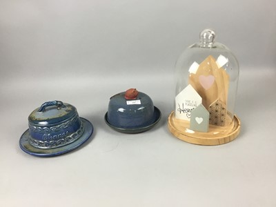 Lot 107 - TWO CERAMIC CHEESE DISHES