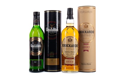 Lot 215 - KNOCKANDO 1987, AND GLENFIDDICH SPECIAL RESERVE AGED 12 YEARS