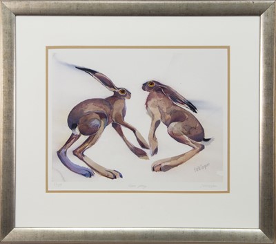 Lot 795 - HARE PLAY, A PRINT BY MARY ANN ROGERS