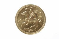 Lot 235 - ISLE OF MAN GOLD HALF SOVEREIGN DATED 1973