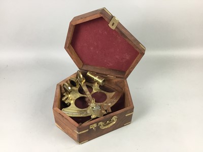 Lot 214 - A REPRODUCTION BRASS SEXTANT