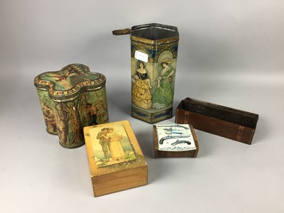 Lot 114 - A HUNTLEY & PALMERS 'FOREST' BISCUIT TIN