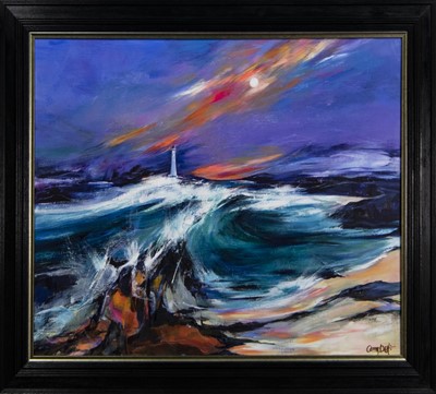 Lot 141 - SKERRYVORE, AN ACRYLIC BY SHELAGH CAMPBELL