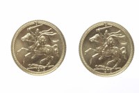 Lot 241 - TWO ISLE OF MAN GOLD HALF SOVEREIGNS DATED 1973