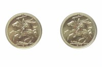 Lot 242 - TWO ISLE OF MAN GOLD HALF SOVEREIGNS DATED 1973