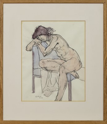 Lot 787 - NUDE STUDY, A WATERCOLOUR BY FYFFE CHRISTIE