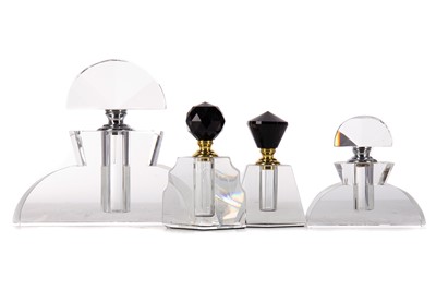 Lot 274 - GROUP OF FOUR ART DECO STYLE GLASS PERFUME BOTTLES