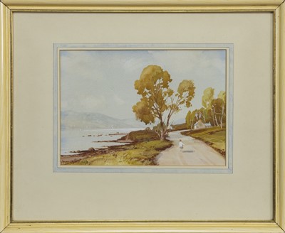 Lot 118 - LOCHSIDE PATH, A WATERCOLOUR BY TOM CAMPBELL