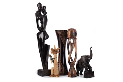 Lot 1735 - A GROUP OF NIGERIAN WOOD CARVINGS