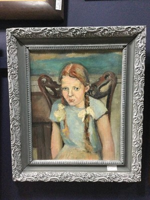 Lot 190 - PORTRAIT OF A GIRL AND OTHER PICTURES