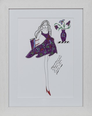 Lot 853 - ORIGINAL ILLUSTRATION OF DESIGNS FOR LAURA ASHLEY BY ROZ JENNINGS