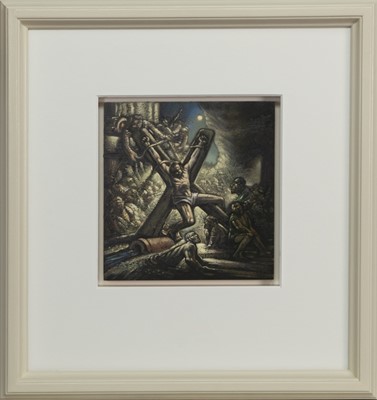 Lot 836 - STUDY FOR THE CRUCIFIXION OF SAINT ANDREW II, AN OIL BY PETER HOWSON