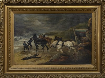 Lot 271 - LAUNCHING A LIFE BOAT, AN OIL