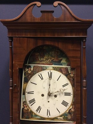 Lot 290 - A 19TH CENTURY MAHOGANY LONGCASE CLOCK