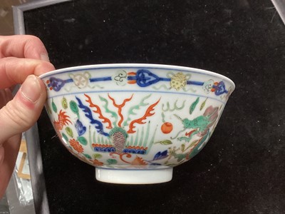 Lot 1708 - A CHINESE DRAGONS AND PHOENIX BOWL