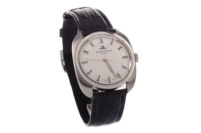Lot 772 - A GENTLEMAN'S JAEGER LE COULTRE CLUB STAINLESS STEEL MANUAL WIND WRIST WATCH