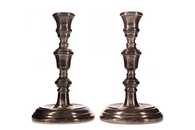 Lot 470 - A PAIR OF ELIZABETH II SILVER TABLE CANDLESTICKS