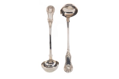Lot 486 - A PAIR OF WILLIAM IV SCOTTISH SILVER TODDY LADLES
