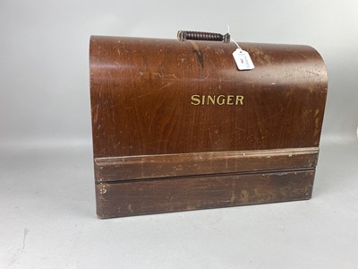 Lot 396 - A SINGER PORTABLE SEWING MACHINE