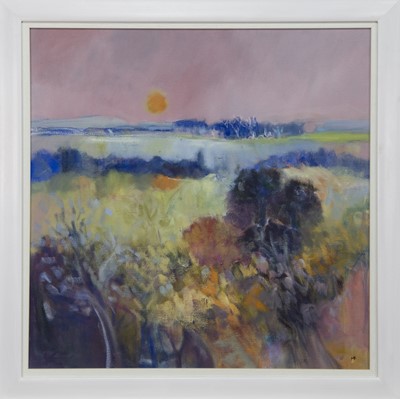Lot 717 - AUTUMN HEDGEROW, A MIXED MEDIA BY MAY BYRNE