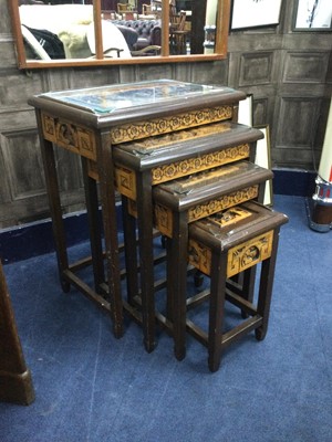 Lot 281 - A NEST OF FOUR CHINESE OCCASIONAL TABLES