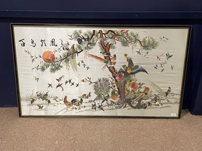 Lot 455 - A FRAMED CHINESE SILK