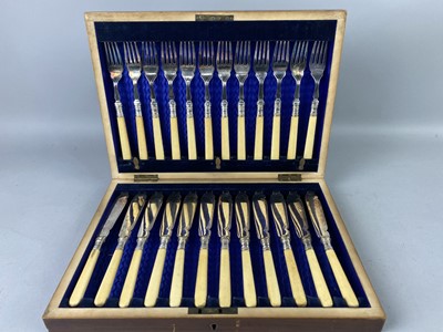 Lot 361 - A CASED SET OF FISH KNIVES AND FORKS