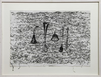 Lot 361 - IMPLEMENTS IN THEIR PLACES, AN ETCHING BY JACKIE PARRY