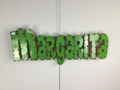 Lot 61 - A MEXICAN INDUSTIAL ART 'MARGARITA' BAR SIGN