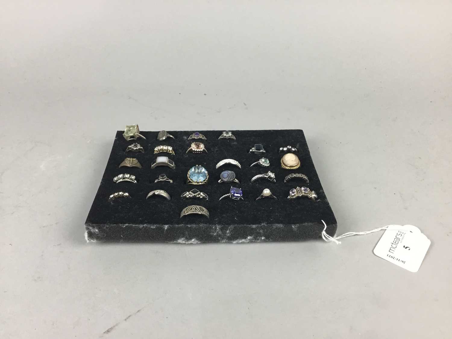 Lot 5 - A COLLECTION OF TWENTY SIX VINTAGE SILVER AND OTHER RINGS