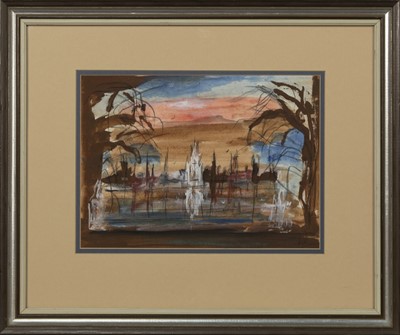 Lot 3 - TAY STREET, PERTH, ACROSS FROM THE RIVER, A MIXED MEDIA BY SIR NICHOLAS FAIRBAIRN