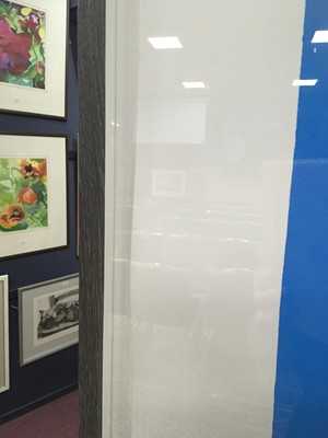 Lot 880 - BLUES GUITARIST, A MIXED MEDIA MONOPRINT BY JOHN BYRNE