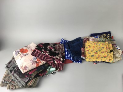 Lot 182 - A LOT OF SILK AND OTHER LADIES SCARVES