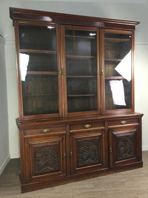 Lot 1052 - A LARGE LATE VICTORIAN MAHOGANY BOOKCASE