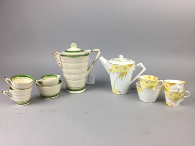 Lot 14 - A TAYLOR & KENT LONGTON ART DECO PART COFFEE SERVICE ALONG WITH ANOTHER
